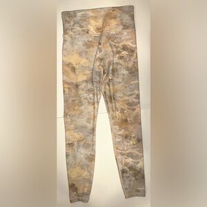 Athleta Elation Gilded Gold Metallic‎ High Rise Tight Leggings Womens Size Small